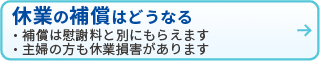 休業の補償はどうなる
・補償は慰謝料と別にもらえます
・主婦の方も休業損害があります