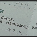 Card showing an insurance add-on: '特約 弁護士費用特約（日常生活・自動車事故型）' with a red circle icon and the text '補償されます' indicating coverage.